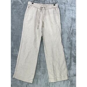 Tommy Bahama Pants Womens Small 100% Linen Two Palms Easy Wide Leg Beige Beachy